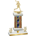 Premium Single Flag USA Year Lacrosse Trophy
