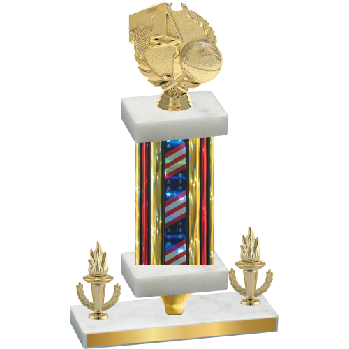 Premium Single Flag USA Victory Basketball Trophy