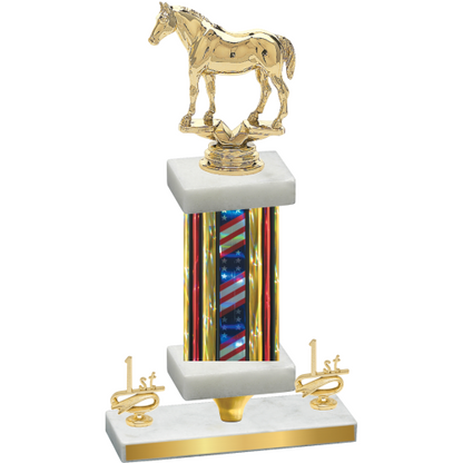 Premium Single Flag USA First Place Horses Trophy