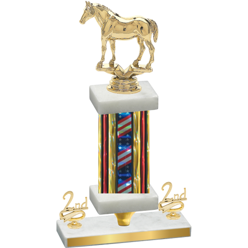 Premium Single Flag USA Second Place Horses Trophy