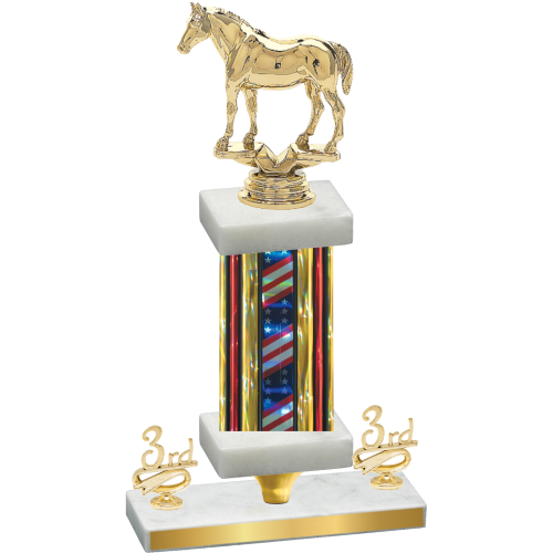 Premium Single Flag USA Third Place Horses Trophy