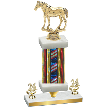 Premium Single Flag USA Year Horses Trophy