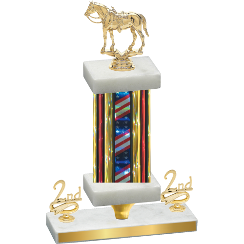 Premium Single Flag USA Second Place Horses Trophy