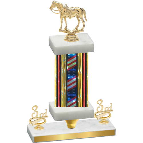 Premium Single Flag USA Third Place Horses Trophy