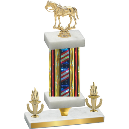Premium Single Flag USA Victory Horses Trophy