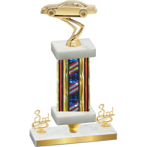 Premium Single Flag USA Third Place Cars Trophy