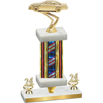 Premium Single Flag USA Year Cars Trophy