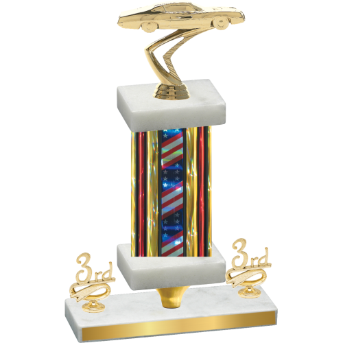 Premium Single Flag USA Third Place Cars Trophy
