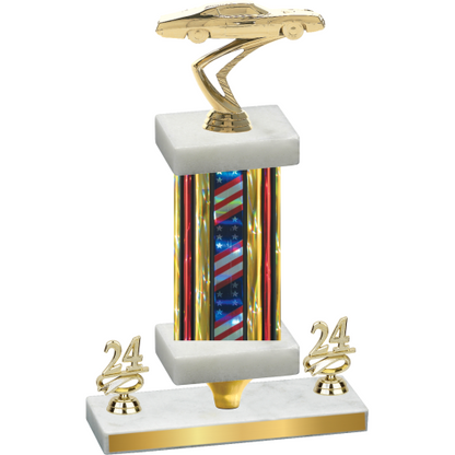 Premium Single Flag USA Year Cars Trophy