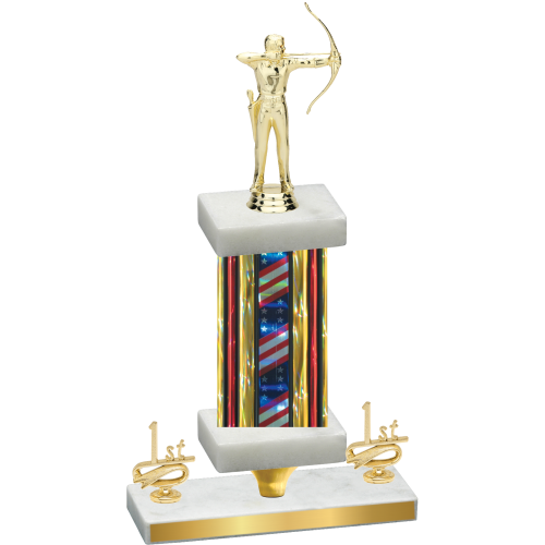 Premium Single Flag USA First Place Archery Trophy