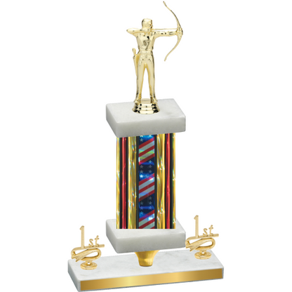 Premium Single Flag USA First Place Archery Trophy