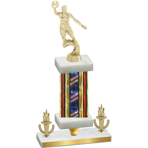 Premium Single Flag USA Victory Basketball Trophy