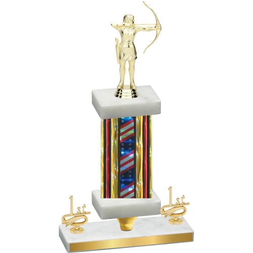 Premium Single Flag USA First Place Archery Trophy