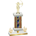 Premium Single Flag USA Fourth Place Archery Trophy