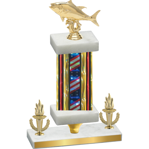 Premium Single Flag USA Victory Fishing Trophy