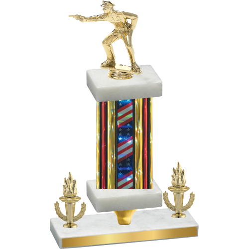 Premium Single Flag USA Victory Shooter Trophy