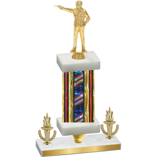 Premium Single Flag USA Victory Shooter Trophy