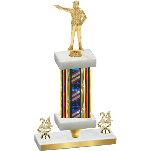 Premium Single Flag USA Year Shooter Trophy