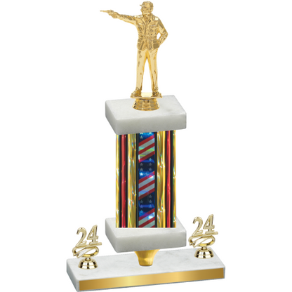 Premium Single Flag USA Year Shooter Trophy
