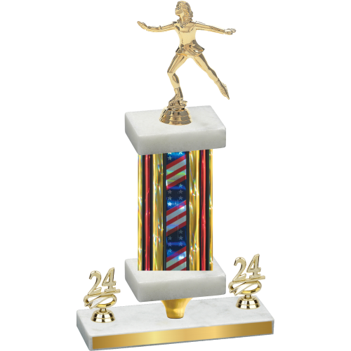 Premium Single Flag USA Year Skater Trophy