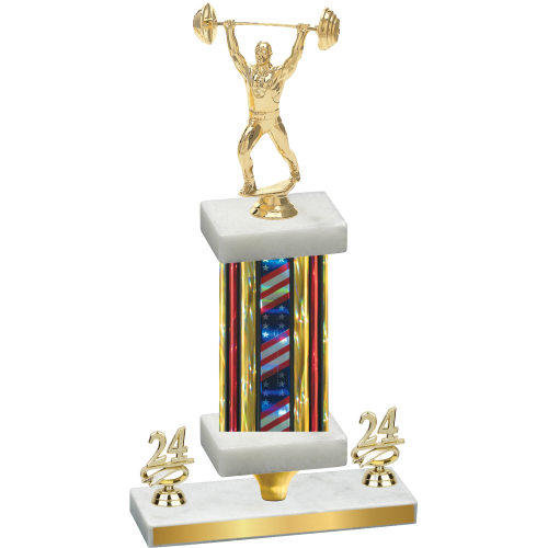 Premium Single Flag USA Year Weights Trophy