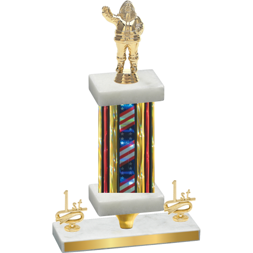 Premium Single Flag USA First Place Holiday Trophy