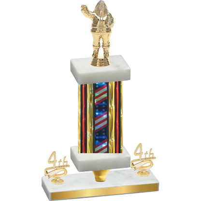 Premium Single Flag USA Fourth Place Holiday Trophy