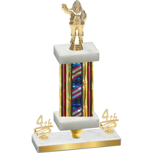 Premium Single Flag USA Fourth Place Holiday Trophy