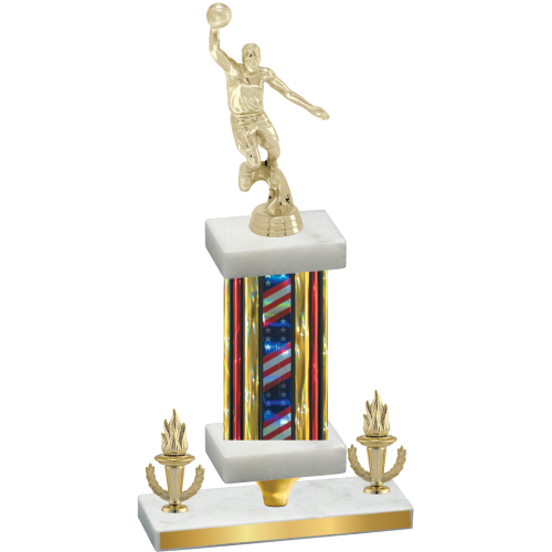 Premium Single Flag USA Victory Basketball Trophy