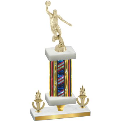 Premium Single Flag USA Victory Basketball Trophy