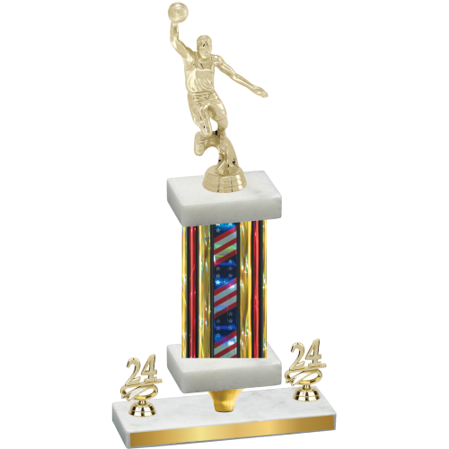 Premium Single Flag USA Year Basketball Trophy