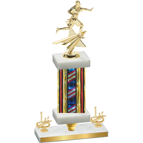Premium Single Flag USA First Place Flag Football Trophy
