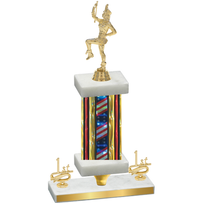 Premium Single Flag USA First Place Majorette Trophy