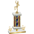 Premium Single Flag USA Second Place Majorette Trophy