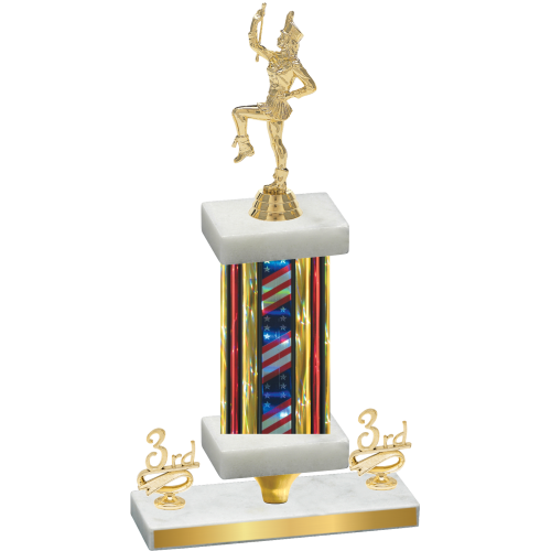 Premium Single Flag USA Third Place Majorette Trophy