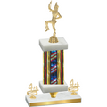Premium Single Flag USA Fourth Place Majorette Trophy