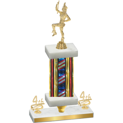 Premium Single Flag USA Fourth Place Majorette Trophy