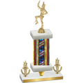 Premium Single Flag USA Victory Majorette Trophy