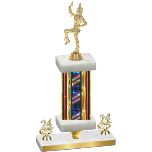 Premium Single Flag USA Year Majorette Trophy