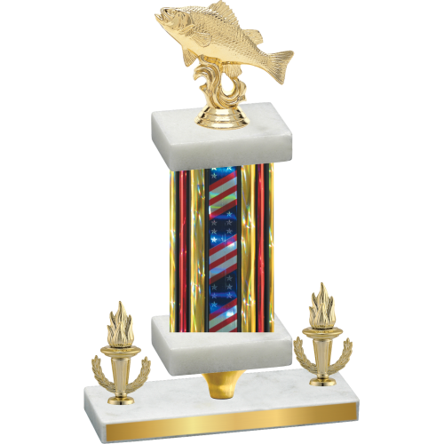 Premium Single Flag USA Victory Fishing Trophy
