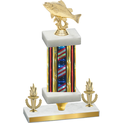 Premium Single Flag USA Victory Fishing Trophy