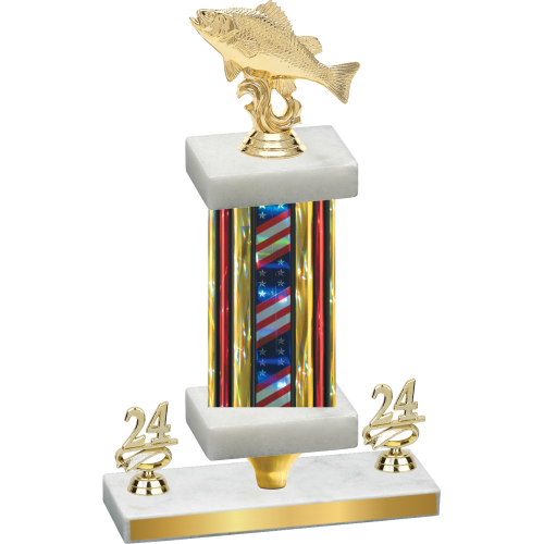 Premium Single Flag USA Year Fishing Trophy