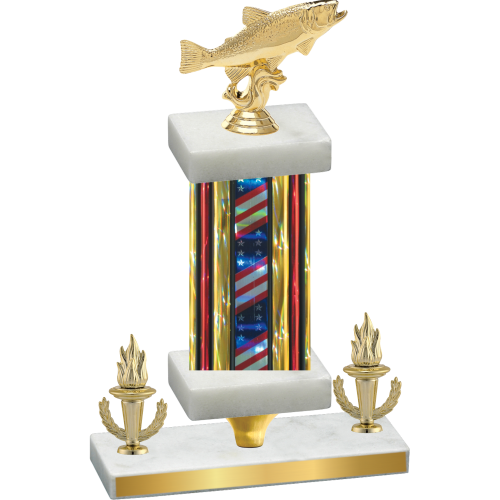 Premium Single Flag USA Victory Fishing Trophy