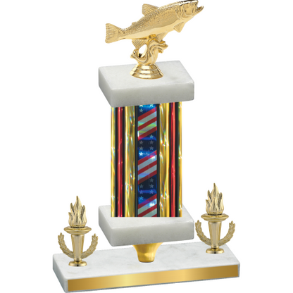 Premium Single Flag USA Victory Fishing Trophy