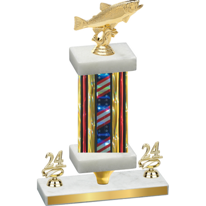 Premium Single Flag USA Year Fishing Trophy