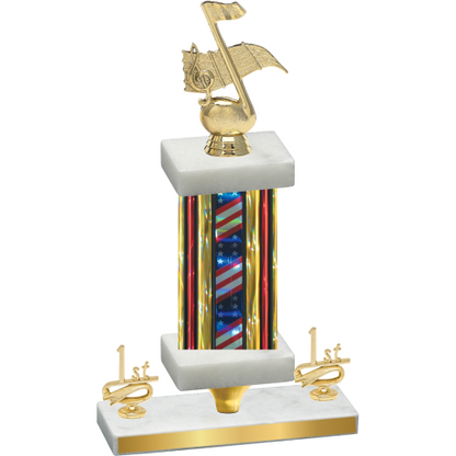 Premium Single Flag USA First Place Music Trophy