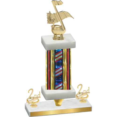 Premium Single Flag USA Second Place Music Trophy