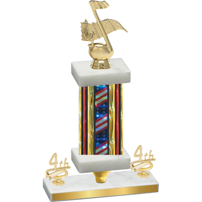 Premium Single Flag USA Fourth Place Music Trophy