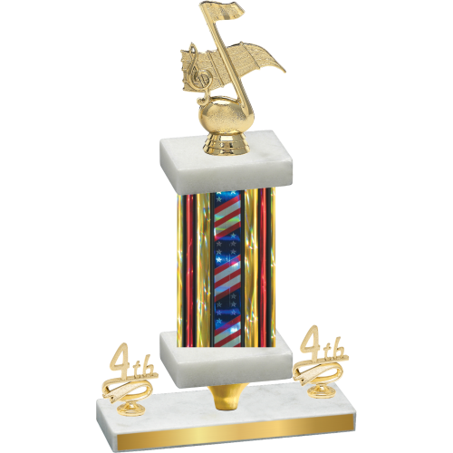 Premium Single Flag USA Fourth Place Music Trophy