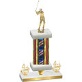 Premium Single Flag USA Fourth Place Golf Trophy